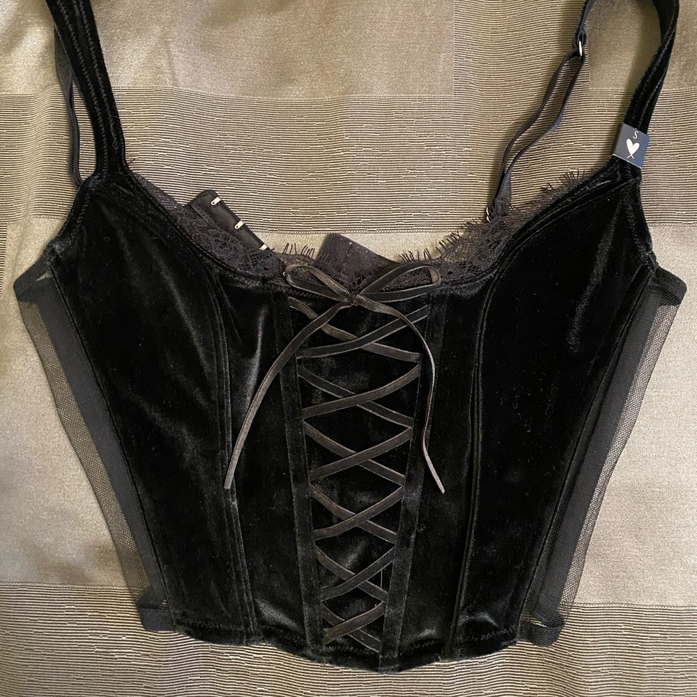 Victoria’s Secret Black Velvet Corset